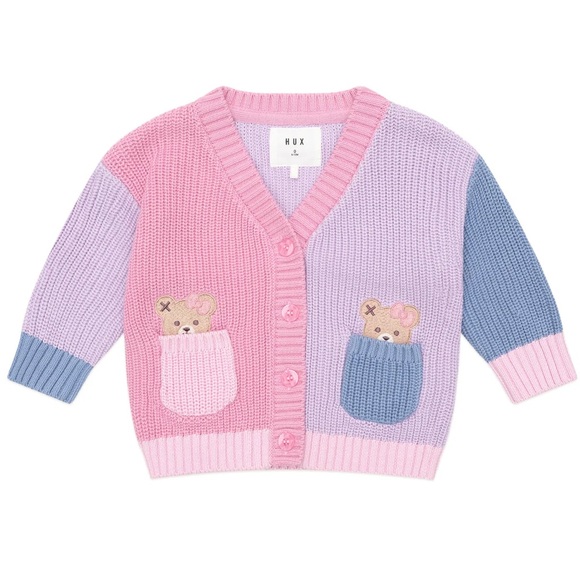 Huxbaby Peeping Pocket Girl Cardigan and knit pants in organic cotton - Picture 4 of 14